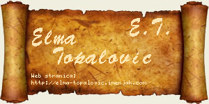 Elma Topalović vizit kartica